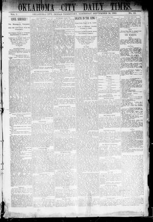Primary view of object titled 'Oklahoma City Daily Times. (Oklahoma City, Indian Terr.), Vol. 1, No. 69, Ed. 1 Wednesday, September 18, 1889'.