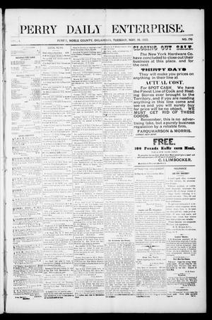Primary view of object titled 'Perry Daily Enterprise. (Perry, Okla.), Vol. 1, No. 170, Ed. 1 Tuesday, November 19, 1895'.
