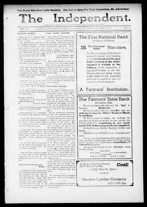 Primary view of object titled 'The Independent. (Cashion, Okla.), Vol. 7, No. 22, Ed. 1 Thursday, October 1, 1914'.