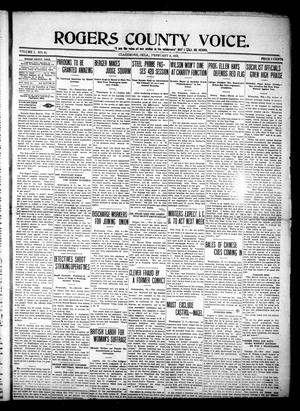 Primary view of object titled 'Rogers County Voice. (Claremore, Okla.), Vol. 1, No. 31, Ed. 1 Saturday, February 8, 1913'.