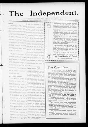 Primary view of object titled 'The Independent. (Cashion, Okla.), Vol. 5, No. 10, Ed. 1 Thursday, July 11, 1912'.