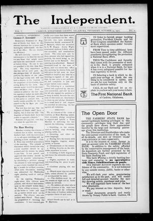 Primary view of object titled 'The Independent. (Cashion, Okla.), Vol. 5, No. 25, Ed. 1 Thursday, October 24, 1912'.
