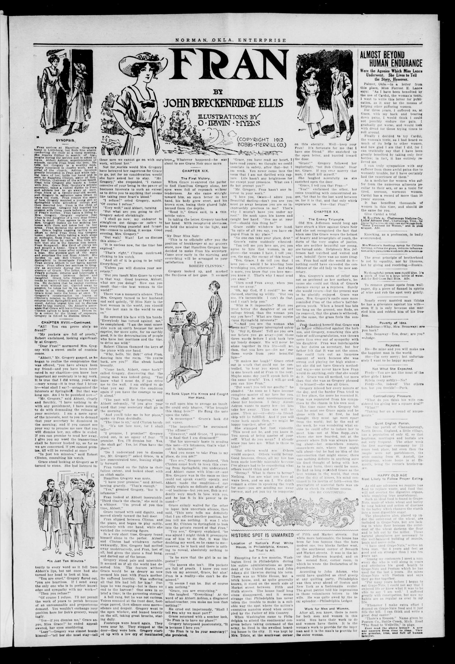 Cleveland County Enterprise. (Norman, Okla.), Vol. 22, No. 12, Ed. 1 Thursday, September 25, 1913
                                                
                                                    [Sequence #]: 3 of 8
                                                