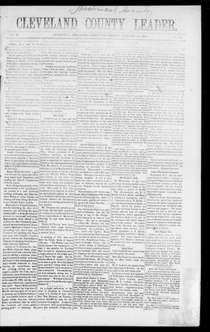 Primary view of object titled 'Cleveland County Leader. (Lexington, Okla. Terr.), Vol. 10, No. 16, Ed. 1 Friday, January 18, 1901'.