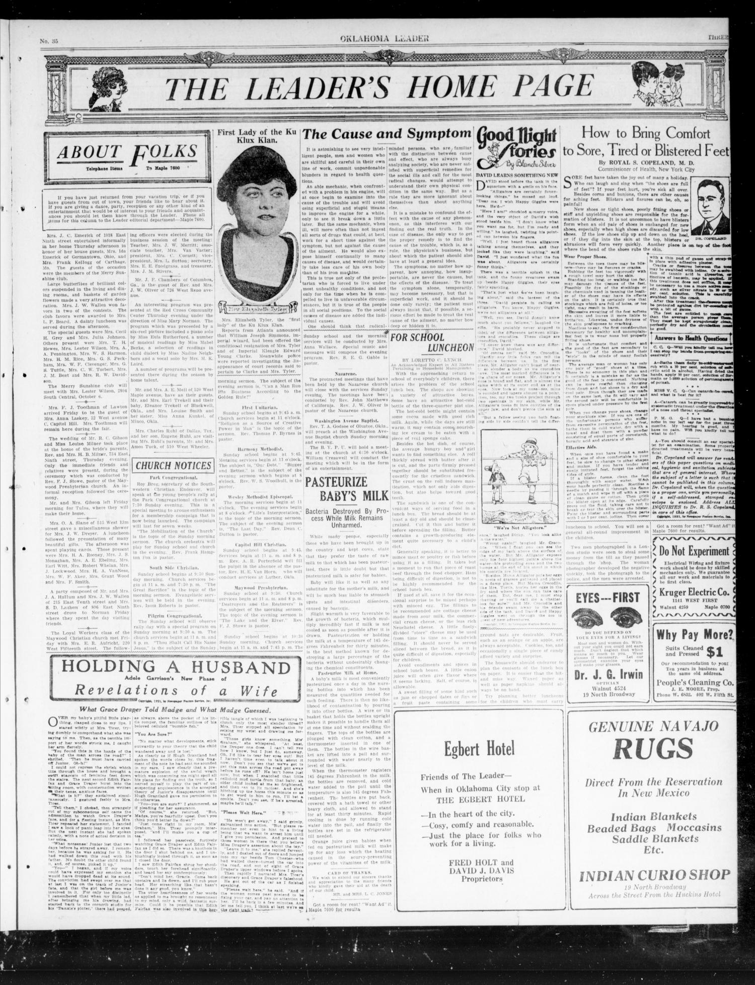 Oklahoma Leader (Oklahoma City, Okla.), Vol. 2, No. 35, Ed. 1 Saturday, September 24, 1921
                                                
                                                    [Sequence #]: 3 of 8
                                                
