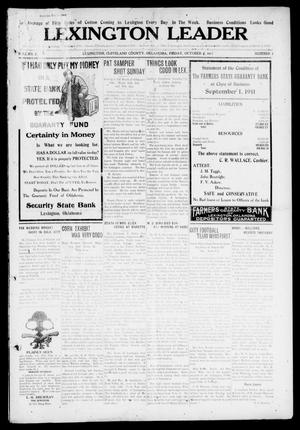 Primary view of object titled 'Lexington Leader (Lexington, Okla.), Vol. 21, No. 3, Ed. 1 Friday, October 6, 1911'.