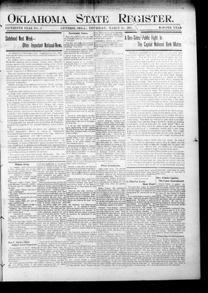 Primary view of object titled 'Oklahoma State Register. (Guthrie, Okla.), Vol. 15, No. 13, Ed. 1 Thursday, March 29, 1906'.
