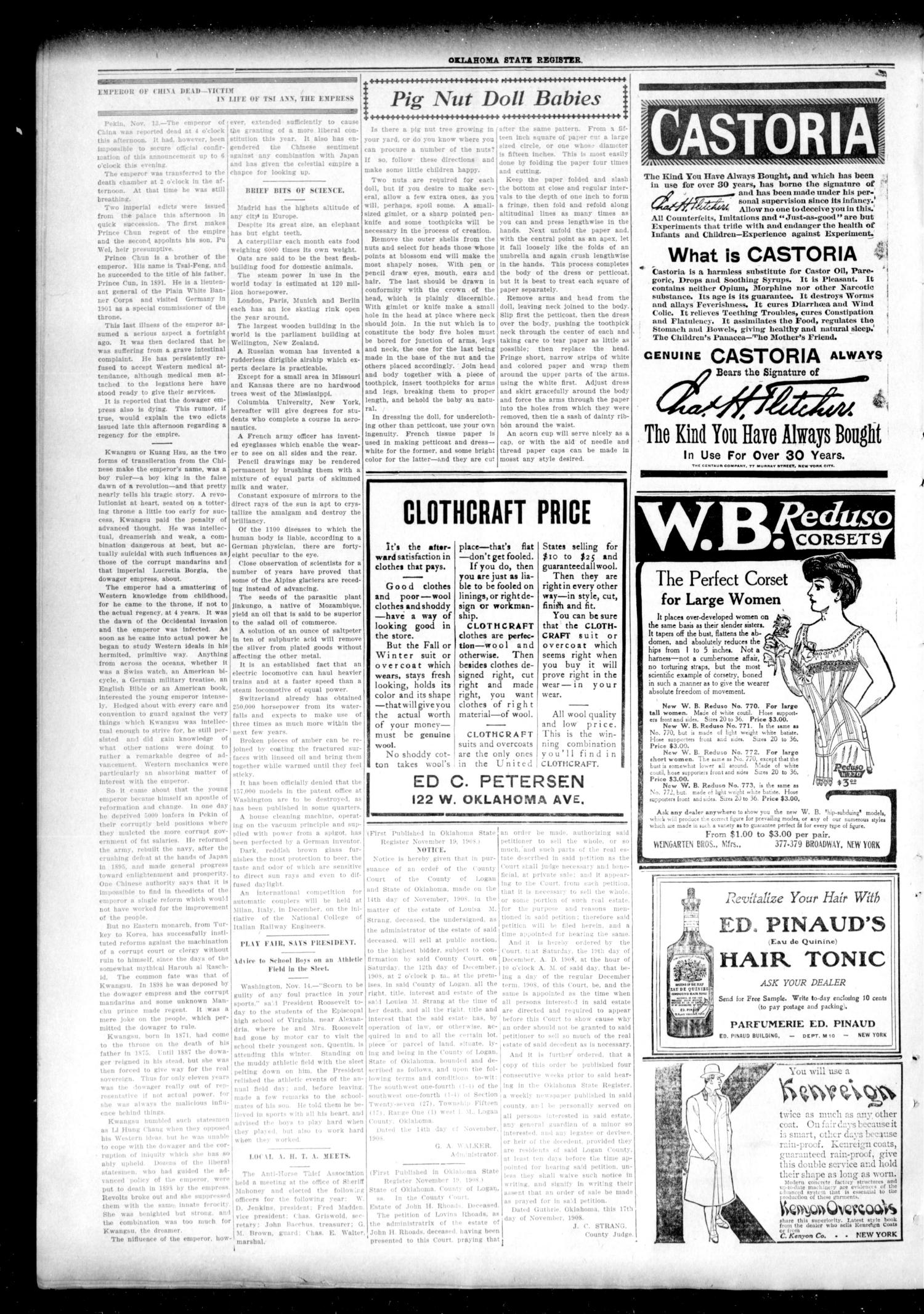 Oklahoma State Register. (Guthrie, Okla.), Vol. 17, No. 37, Ed. 1 Thursday, November 19, 1908
                                                
                                                    [Sequence #]: 2 of 8
                                                
