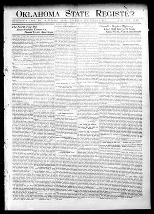 Primary view of object titled 'Oklahoma State Register. (Guthrie, Okla.), Vol. 18, No. 26, Ed. 1 Thursday, September 2, 1909'.