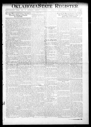 Primary view of object titled 'Oklahoma State Register. (Guthrie, Okla.), Vol. 18, No. 55, Ed. 1 Thursday, April 7, 1910'.