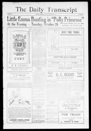 Primary view of object titled 'The Daily Transcript  (Norman, Okla.), Vol. 3, No. 99, Ed. 1 Saturday, October 23, 1915'.