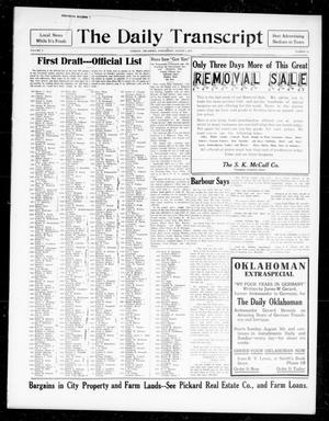 Primary view of object titled 'The Daily Transcript  (Norman, Okla.), Vol. 5, No. 62, Ed. 1 Wednesday, August 1, 1917'.