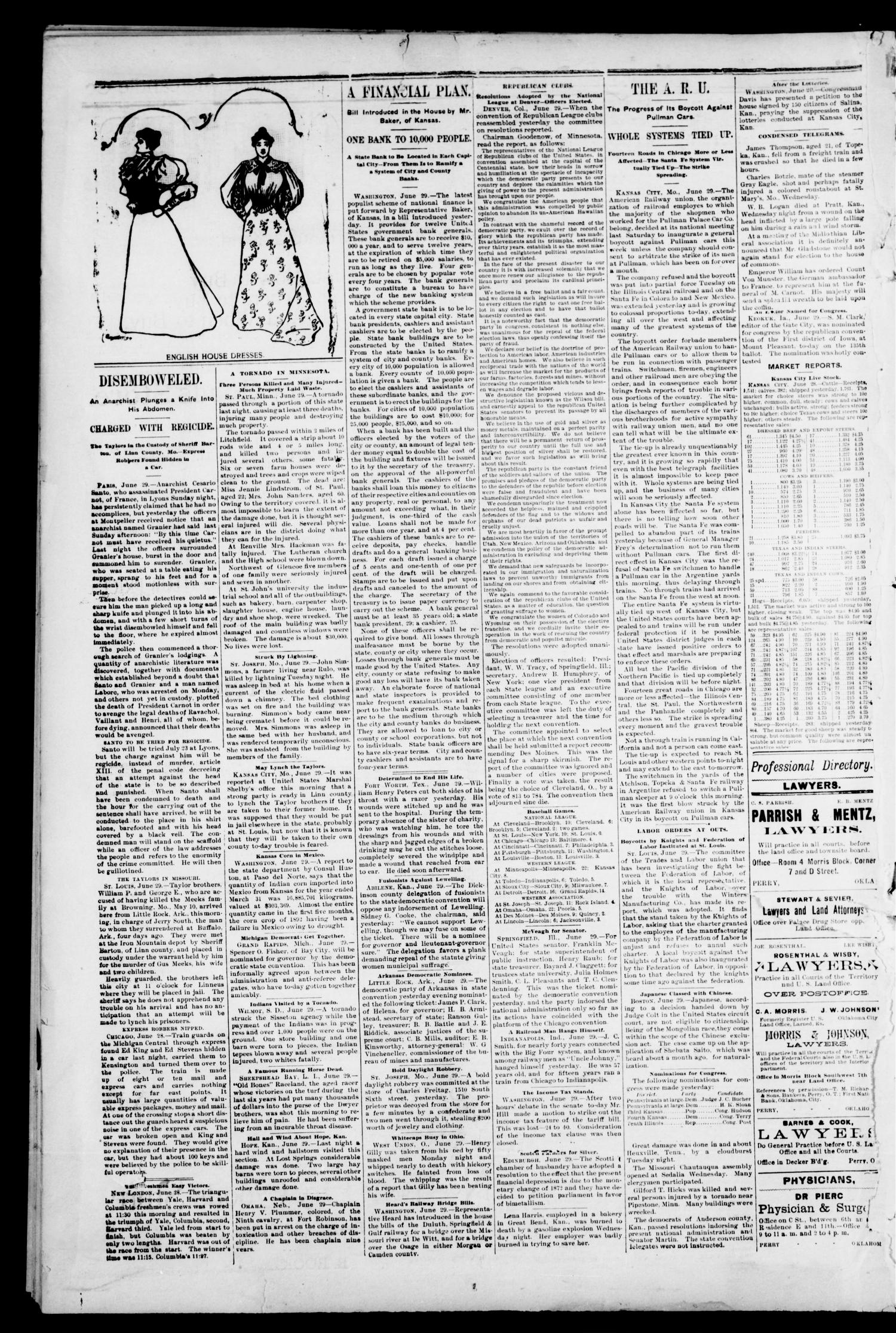 The Perry Daily Times. (Perry, Okla.), Vol. 1, No. 242, Ed. 1 Saturday, June 30, 1894
                                                
                                                    [Sequence #]: 4 of 4
                                                