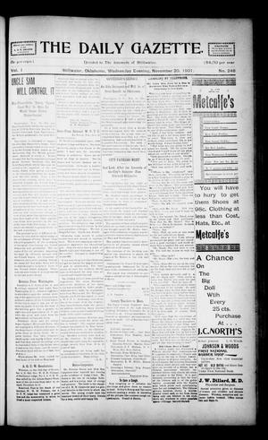 Primary view of object titled 'The Daily Gazette. (Stillwater, Okla.), Vol. 1, No. 248, Ed. 1 Wednesday, November 20, 1901'.