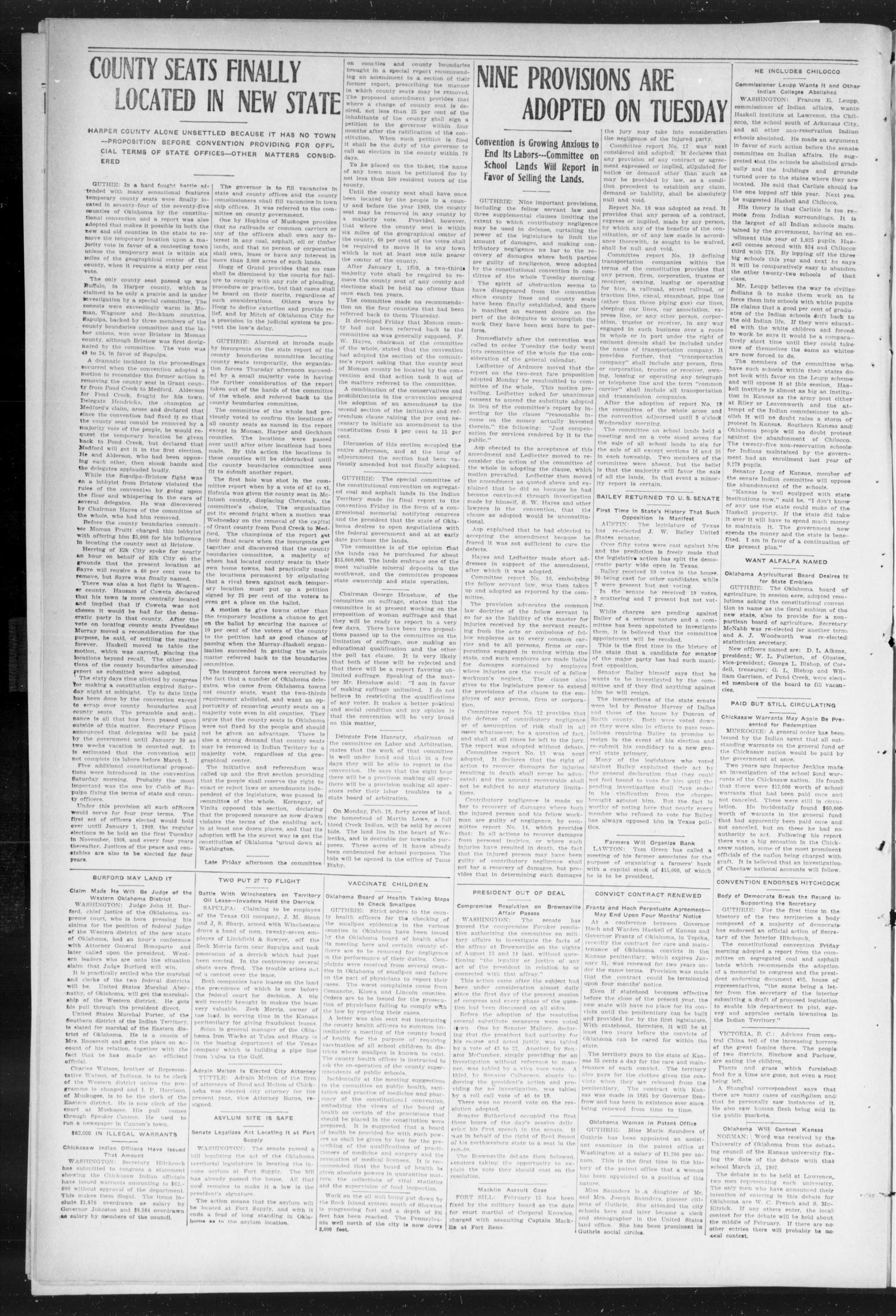 The Peoples Voice (Norman, Okla.), Vol. 15, No. 28, Ed. 1 Friday, January 25, 1907
                                                
                                                    [Sequence #]: 8 of 10
                                                