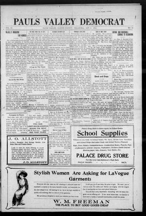 Primary view of object titled 'Pauls Valley Democrat (Pauls Valley, Okla.), Vol. 9, No. 29, Ed. 1 Thursday, October 3, 1912'.