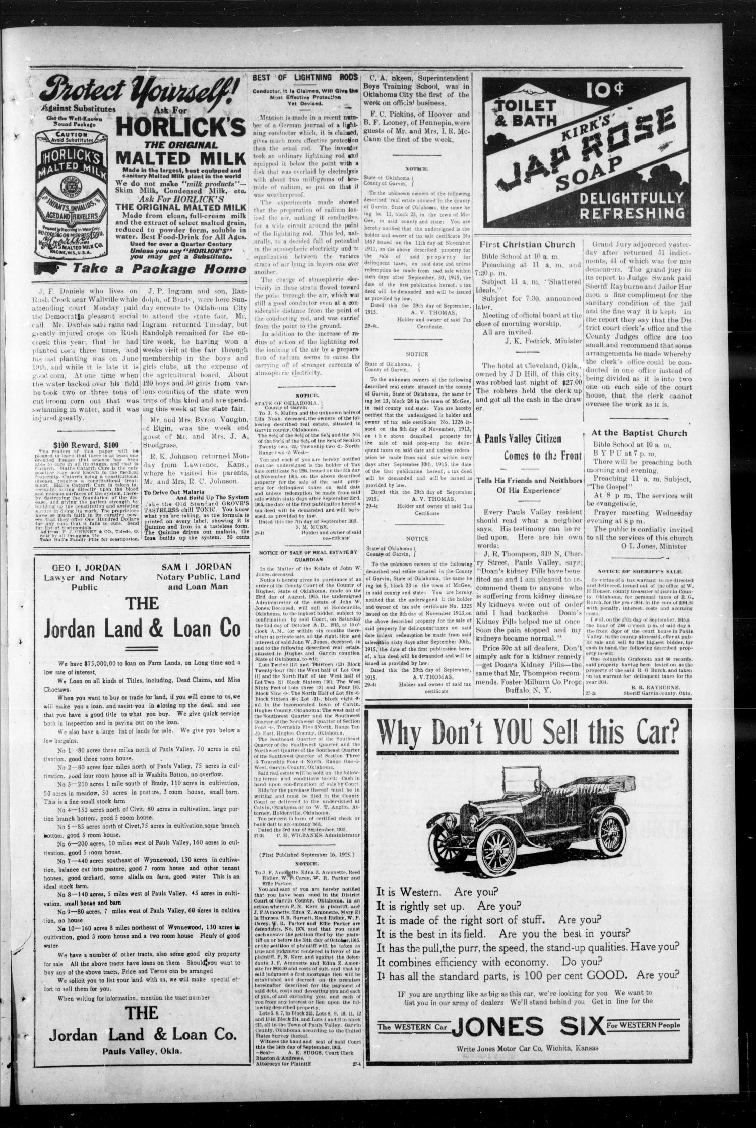 Pauls Valley Democrat (Pauls Valley, Okla.), Vol. 12, No. 29, Ed. 1 Thursday, September 30, 1915
                                                
                                                    [Sequence #]: 5 of 8
                                                