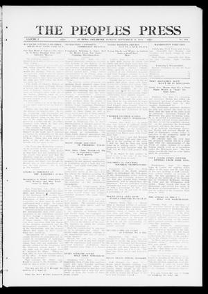 Primary view of object titled 'The Peoples Press (El Reno, Okla.), Vol. 1, No. 183, Ed. 1 Monday, September 11, 1911'.