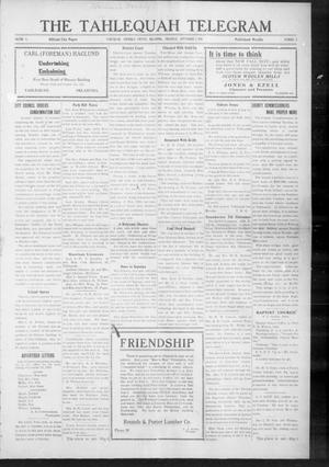 Primary view of object titled 'The Tahlequah Telegram (Tahlequah, Okla.), Vol. 4, No. 5, Ed. 1 Thursday, September 7, 1916'.