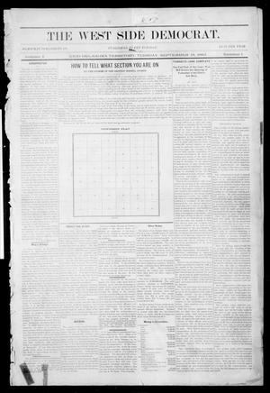 Primary view of object titled 'The West Side Democrat. (Enid, Okla. Terr.), Vol. 1, No. 1, Ed. 1 Tuesday, September 19, 1893'.