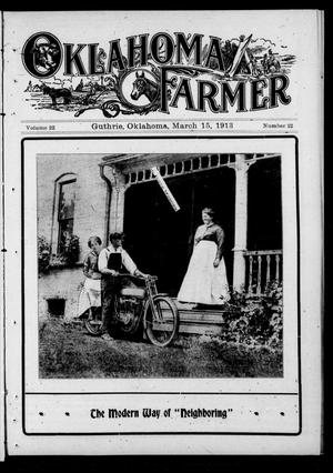 Primary view of object titled 'Oklahoma Farmer (Guthrie, Okla.), Vol. 22, No. 22, Ed. 1 Saturday, March 15, 1913'.