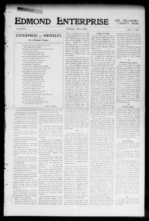 Primary view of object titled 'Edmond Enterprise and Oklahoma County News. (Edmond, Okla.), Vol. 2, No. 6, Ed. 1 Thursday, May 3, 1906'.