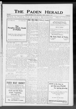Primary view of object titled 'The Paden Herald (Paden, Okla.), Vol. 5, No. 25, Ed. 1 Friday, March 17, 1916'.