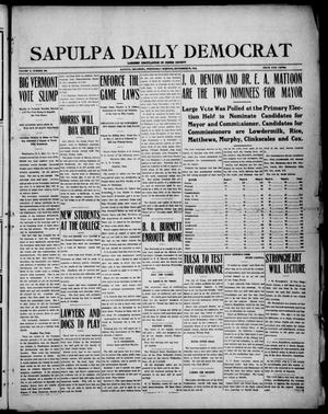 Primary view of object titled 'Sapulpa Daily Democrat (Sapulpa, Okla.), Vol. 10, No. 169, Ed. 1 Wednesday, September 21, 1910'.