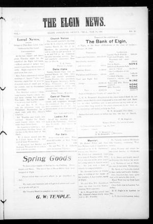 The Elgin News. (Elgin, Okla.), Vol. 1, No. 28, Ed. 1 Thursday, March 19, 1908