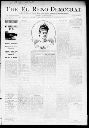 Primary view of object titled 'The El Reno Democrat. (El Reno, Okla. Terr.), Vol. 5, No. 41, Ed. 1 Thursday, November 8, 1894'.