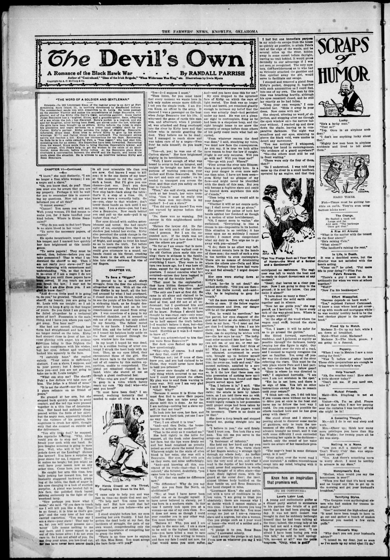 The Farmers' News (Knowles, Okla.), Vol. 15, No. 4, Ed. 1 Friday, December 12, 1919
                                                
                                                    [Sequence #]: 2 of 4
                                                
