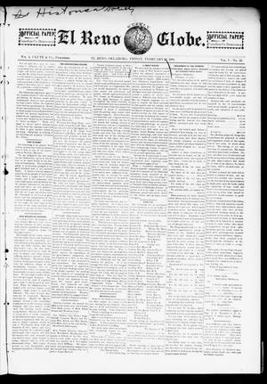 Primary view of object titled 'El Reno Weekly Globe. (El Reno, Okla.), Vol. 1, No. 52, Ed. 1 Friday, February 22, 1895'.