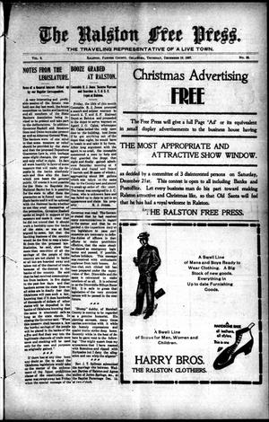 Primary view of object titled 'The Ralston Free Press. (Ralston, Okla.), Vol. 8, No. 26, Ed. 1 Thursday, December 19, 1907'.