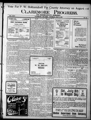 Primary view of object titled 'Claremore Progress. And Rogers County Democrat (Claremore, Okla.), Vol. 24, No. 22, Ed. 1 Thursday, July 6, 1916'.