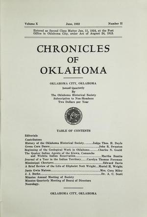 Primary view of object titled 'Chronicles of Oklahoma, Volume 10, Number 2, June 1932'.