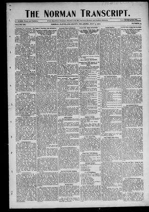 Primary view of object titled 'The Norman Transcript. (Norman, Okla.), Vol. 13, No. 34, Ed. 1 Thursday, July 3, 1902'.