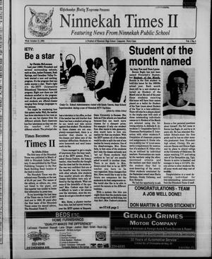 Primary view of object titled 'Ninnekah Times II (Ninnekah, Okla.), Vol. 1, No. 1, Ed. 1 Wednesday, October 13, 1993'.