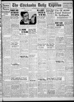 Primary view of object titled 'The Chickasha Daily Express (Chickasha, Okla.), Vol. 46, No. 298, Ed. 1 Wednesday, January 25, 1939'.