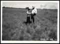 Photograph: Mr. (Ralph) Elliot and His Son Standing in 15 Acres of Sand Lovegrass
