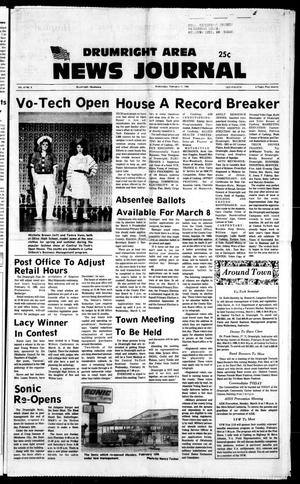 Primary view of object titled 'Drumright Area News Journal (Drumright, Okla.), Vol. 69, No. 8, Ed. 1 Wednesday, February 17, 1988'.