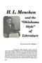 Article: H. L. Mencken and the "Oklahoma Style" of Literature