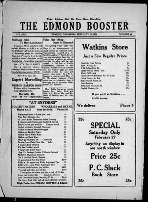 Primary view of object titled 'The Edmond Booster (Edmond, Okla.), Vol. 1, No. 44, Ed. 1 Thursday, February 25, 1926'.