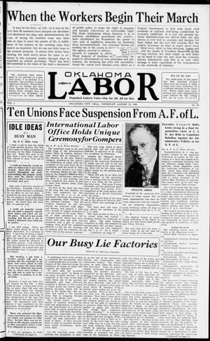 Primary view of object titled 'Oklahoma Labor (Oklahoma City, Okla.), Vol. 1, No. 39, Ed. 1 Thursday, August 13, 1936'.