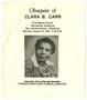 Pamphlet: Funeral Program for Clara B. Carr
