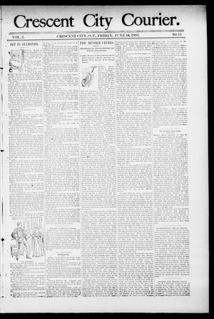 Primary view of object titled 'Crescent City Courier. (Crescent City, Okla. Terr.), Vol. 2, No. 23, Ed. 1 Friday, June 14, 1895'.