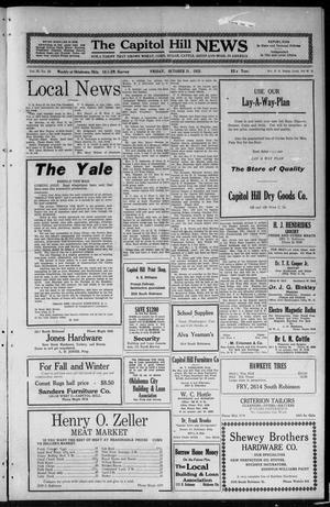 Primary view of object titled 'The Capitol Hill News (Oklahoma City, Okla.), Vol. 20, No. 11, Ed. 1 Friday, October 21, 1921'.