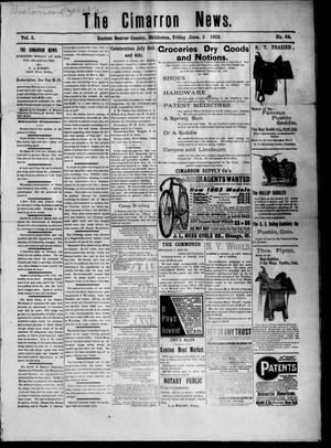 Primary view of object titled 'The Cimarron News. (Kenton, Okla.), Vol. 5, No. 44, Ed. 1 Friday, June 5, 1903'.