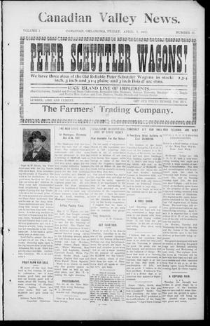 Primary view of object titled 'Canadian Valley News. (Canadian, Oklahoma), Vol. 1, No. 21, Ed. 1 Friday, April 7, 1911'.
