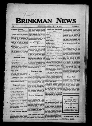 Brinkman News (Brinkman, Okla.), Vol. 1, No. 12, Ed. 1 Friday, September 9, 1910