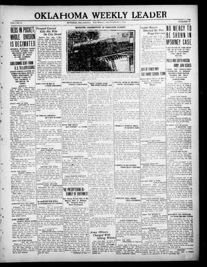 Primary view of object titled 'Oklahoma Weekly Leader (Guthrie, Okla.), Vol. 30, No. 27, Ed. 1 Thursday, September 2, 1920'.